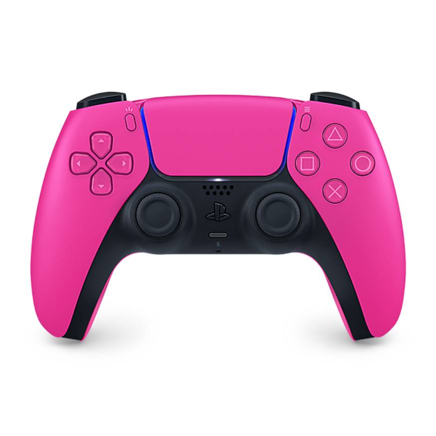 Collection of Vue de face de la manette PS5 DualSense rose – manette sans fil avec retour haptique et gâchettes adaptatives. | Inforezo in a gallery layout