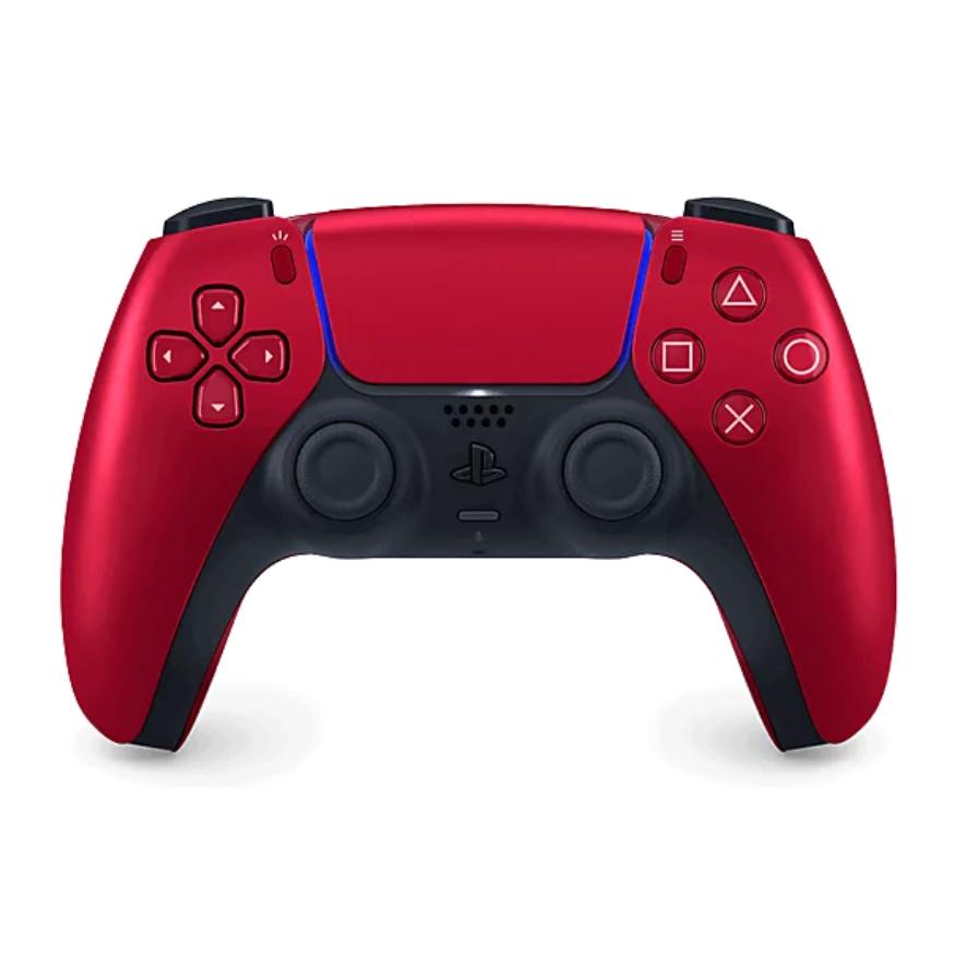 Collection of Vue de face de la manette PS5 DualSense rouge – manette sans fil avec retour haptique et gâchettes adaptatives. | Inforezo in a gallery layout